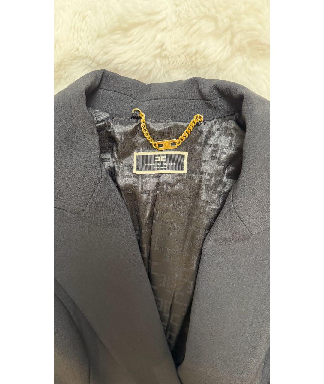 ELISABETTA FRANCHI Черный полиэстеровый костюм с брюками, фото 3