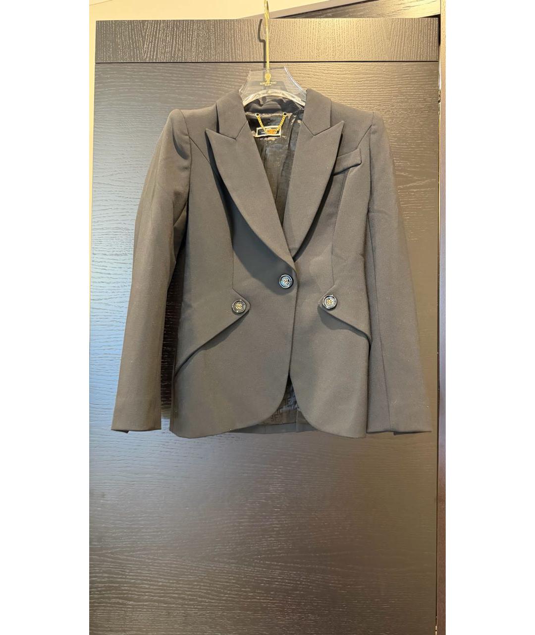 ELISABETTA FRANCHI Черный полиэстеровый костюм с брюками, фото 6