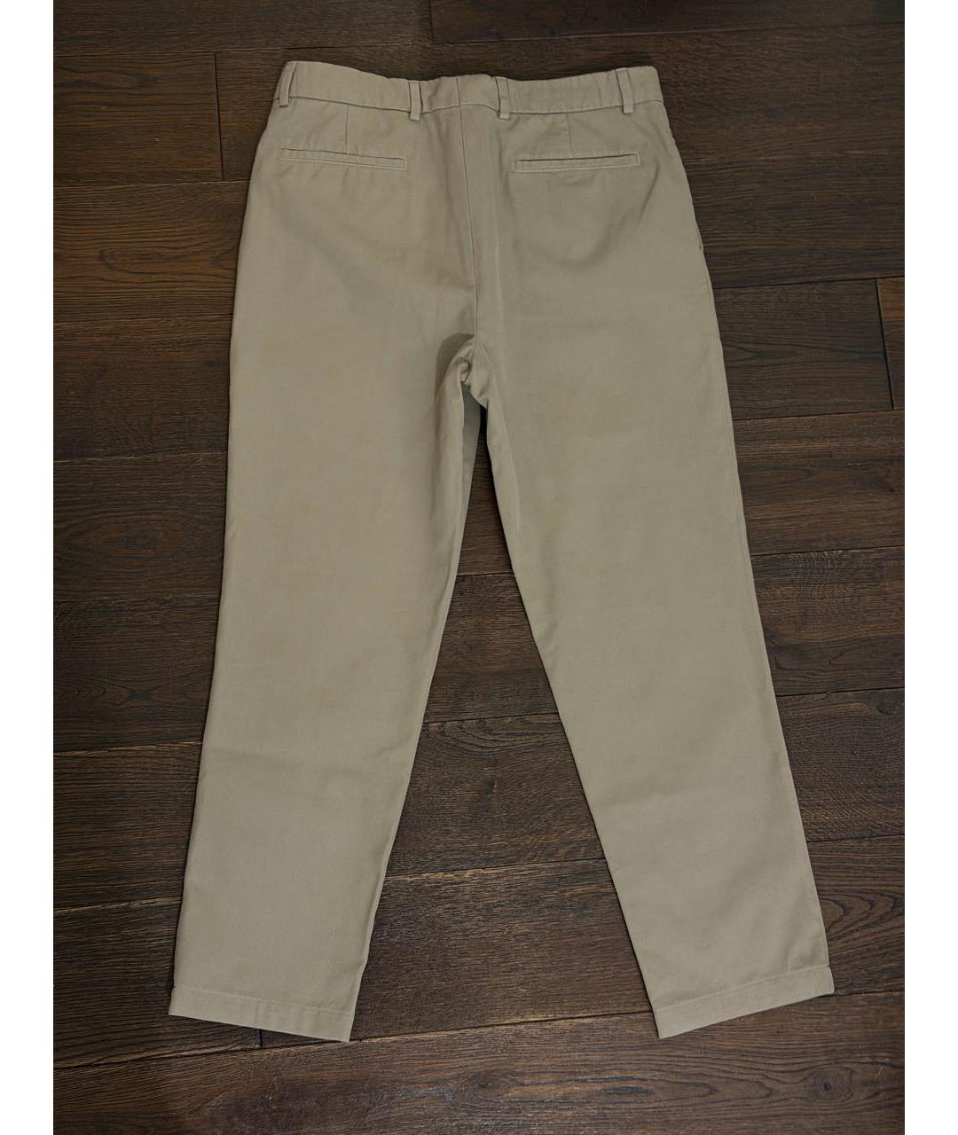 BRUNELLO CUCINELLI Хаки хлопковые повседневные брюки, фото 2