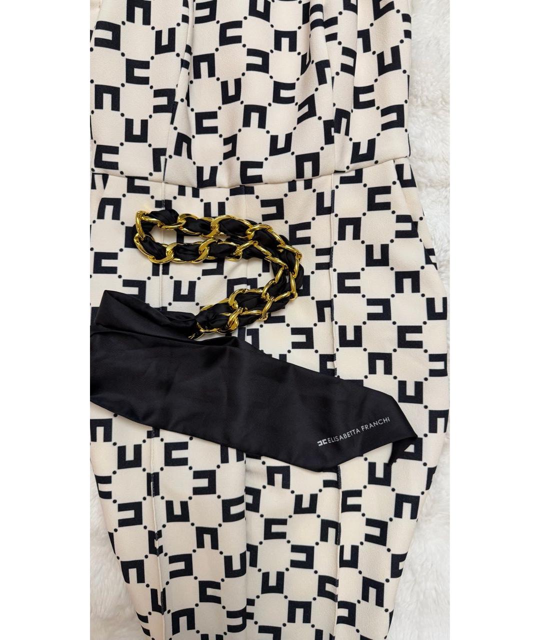 ELISABETTA FRANCHI Бежевый полиэстеровый комбинезон, фото 5