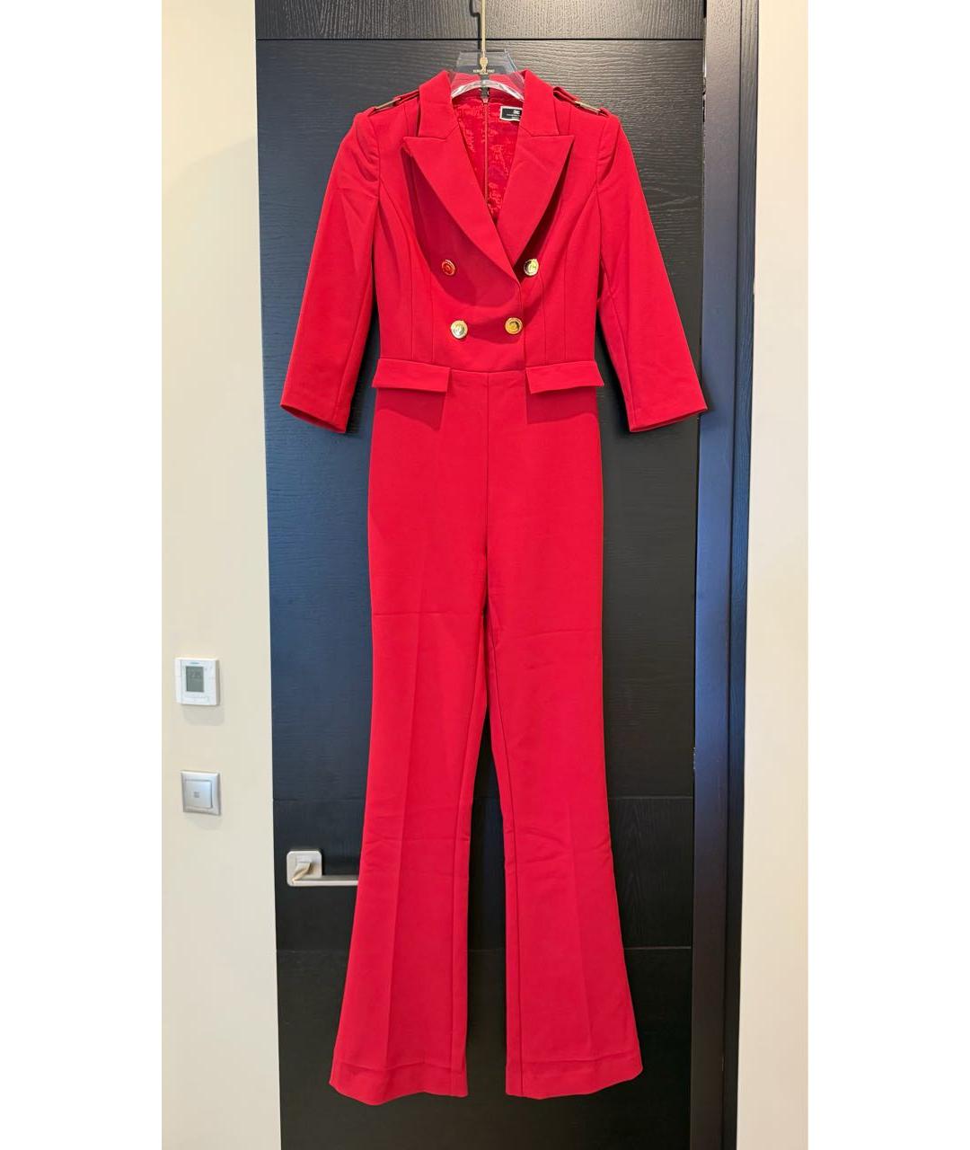 ELISABETTA FRANCHI Красный полиэстеровый комбинезон, фото 6