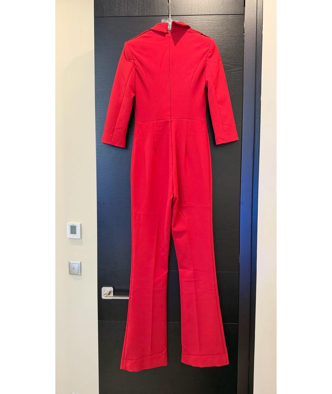 ELISABETTA FRANCHI Красный полиэстеровый комбинезон, фото 2