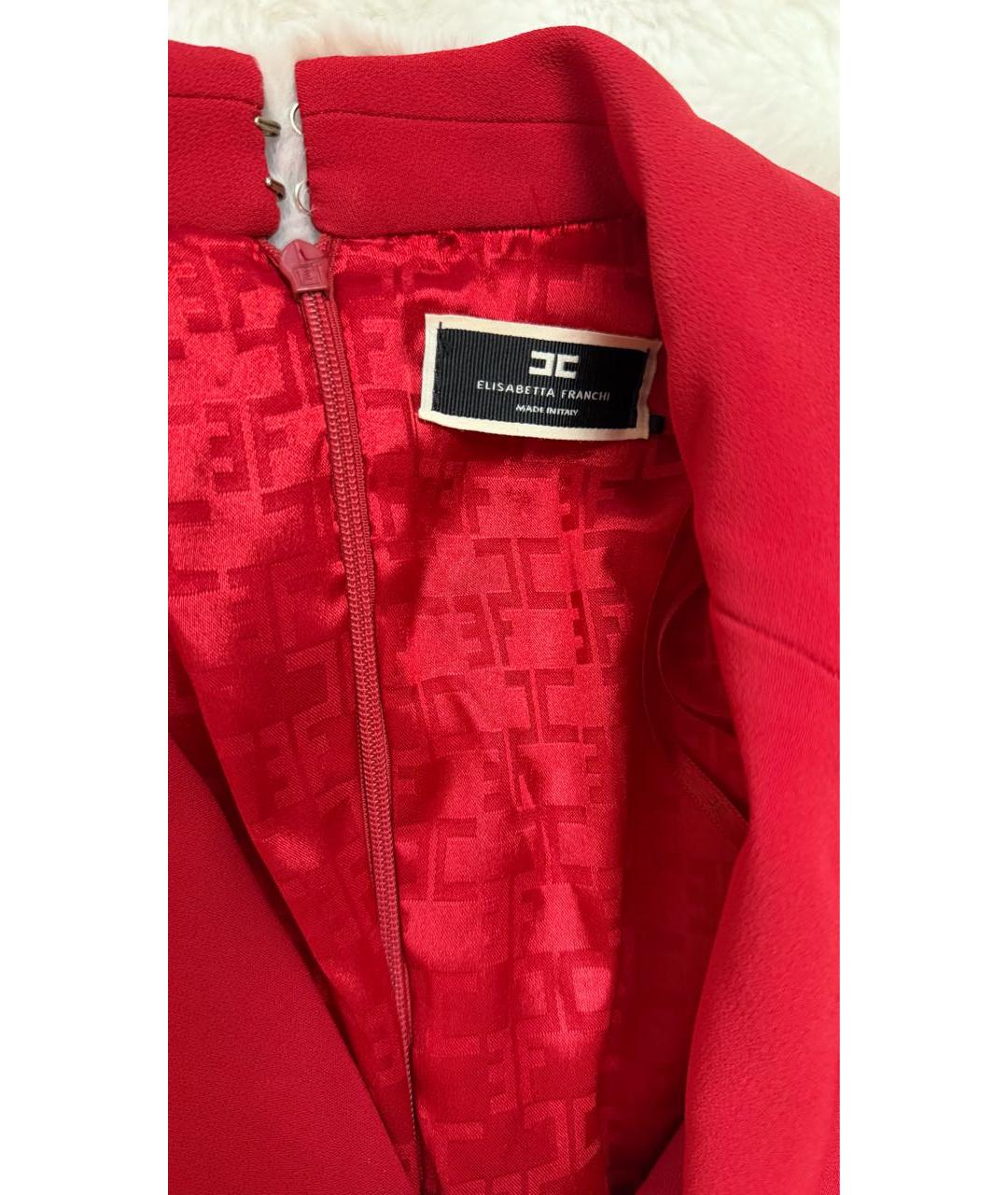ELISABETTA FRANCHI Красный полиэстеровый комбинезон, фото 3