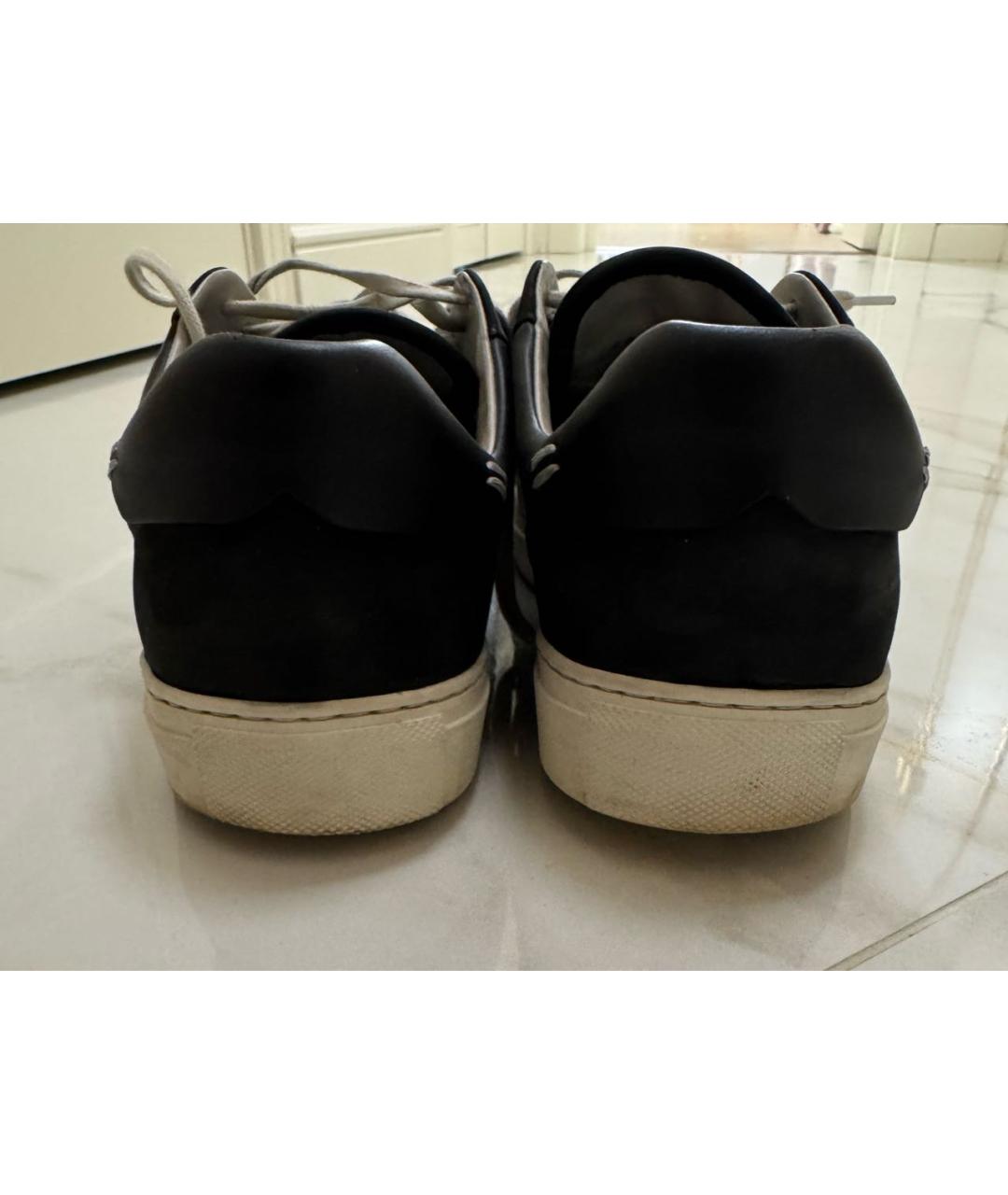 JACOB COHEN Черные кожаные низкие кроссовки / кеды, фото 4