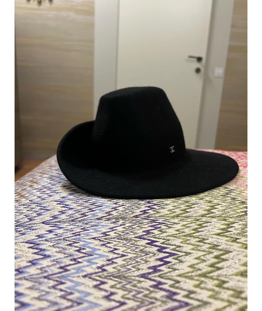 CHANEL Черная шерстяная шляпа, фото 6