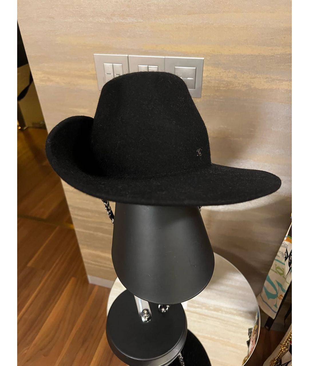 CHANEL Черная шерстяная шляпа, фото 4