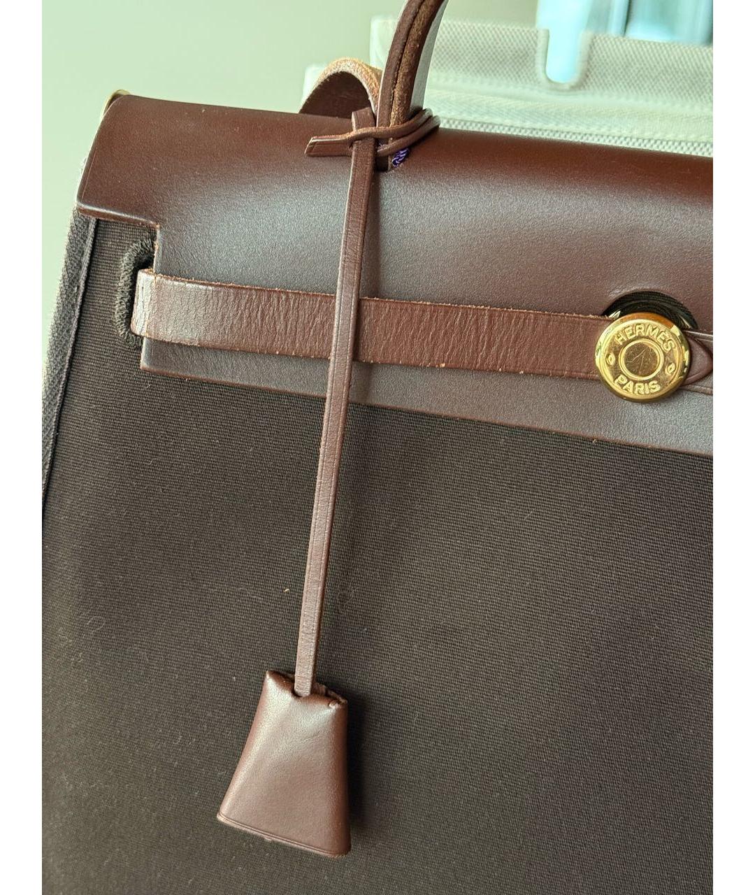 HERMES Коричневая кожаная сумка через плечо, фото 5