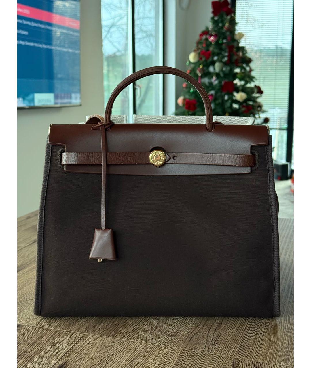 HERMES Коричневая кожаная сумка через плечо, фото 9
