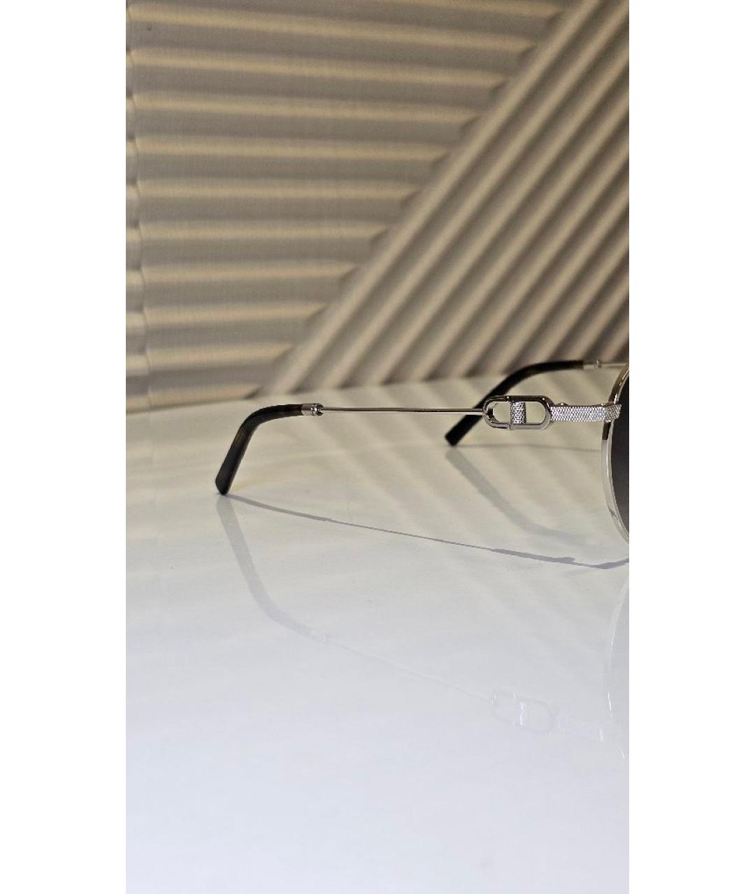 CHRISTIAN DIOR Серебряные металлические солнцезащитные очки, фото 3