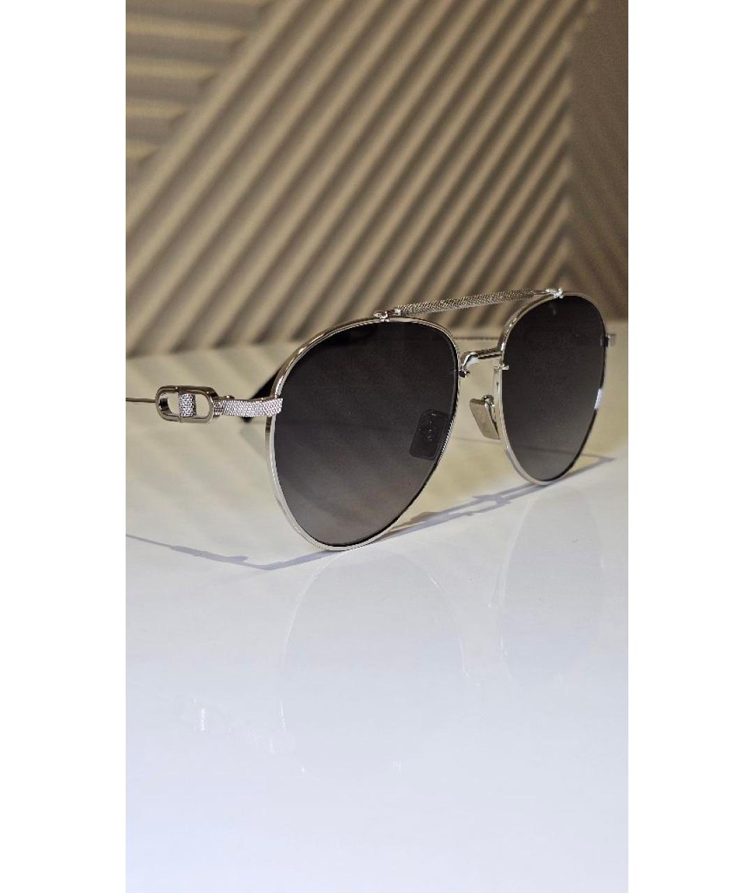 CHRISTIAN DIOR Серебряные металлические солнцезащитные очки, фото 9