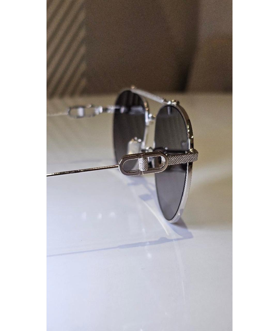 CHRISTIAN DIOR Серебряные металлические солнцезащитные очки, фото 8