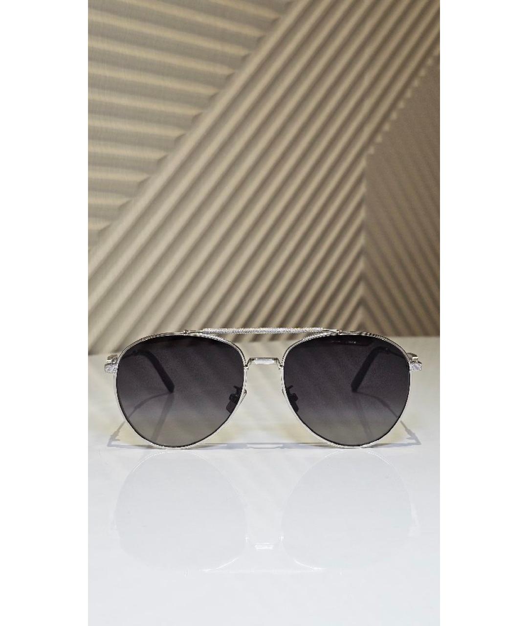 CHRISTIAN DIOR Серебряные металлические солнцезащитные очки, фото 10