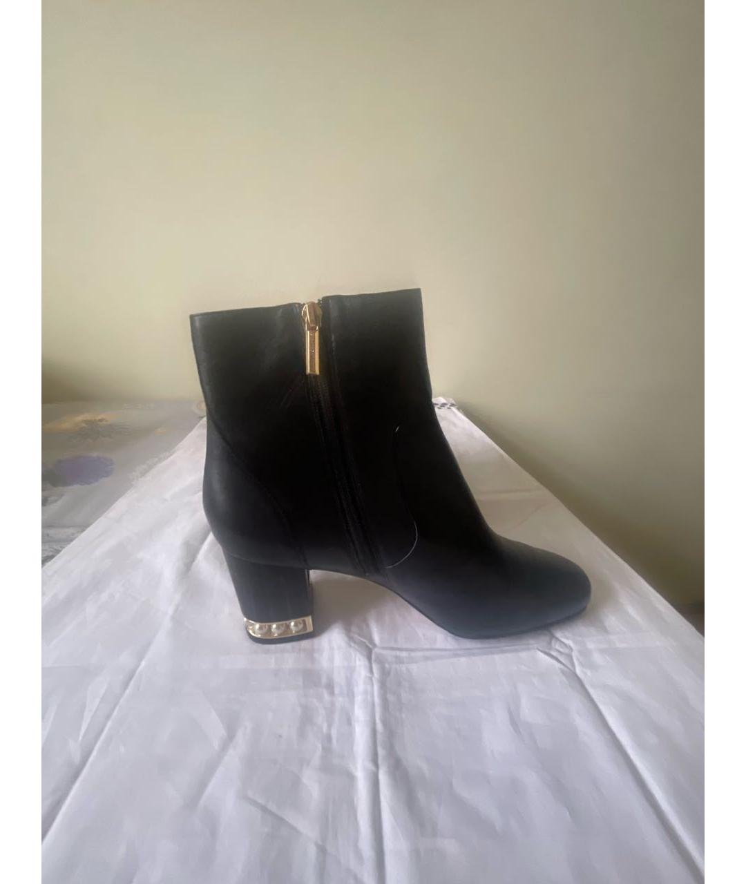KARL LAGERFELD Черные кожаные ботильоны, фото 3