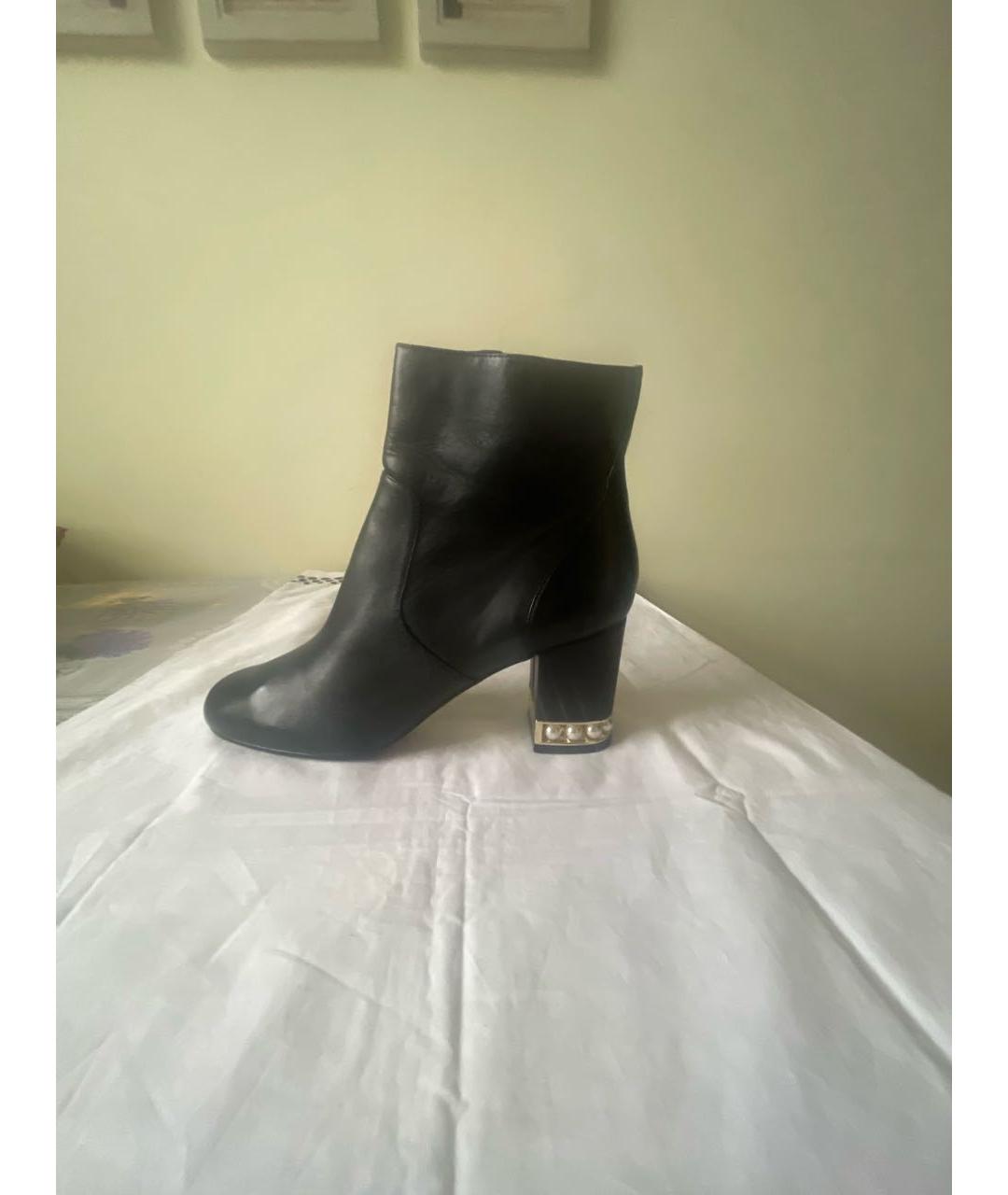 KARL LAGERFELD Черные кожаные ботильоны, фото 8