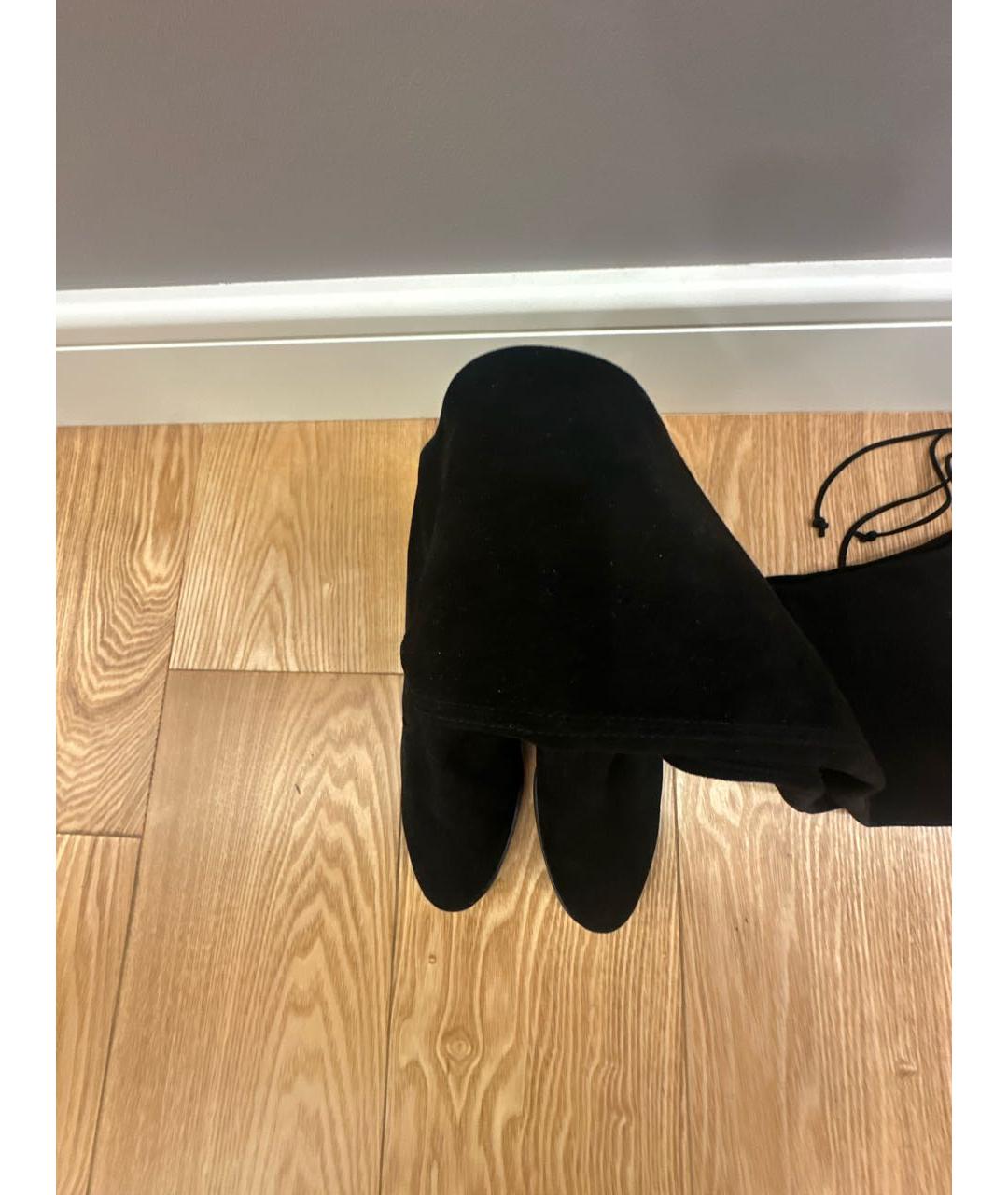STUART WEITZMAN Черные замшевые ботфорты, фото 3