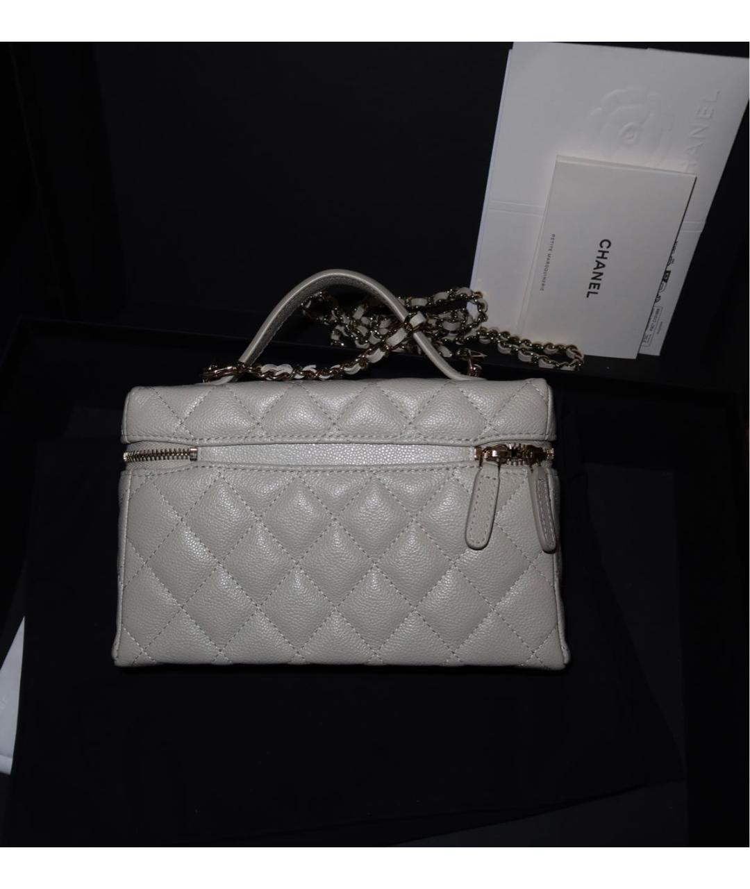 CHANEL Серая кожаная сумка через плечо, фото 3