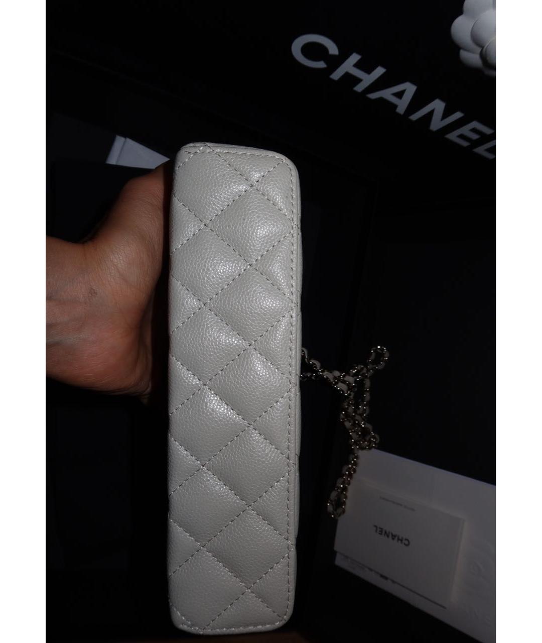 CHANEL Серая кожаная сумка через плечо, фото 5