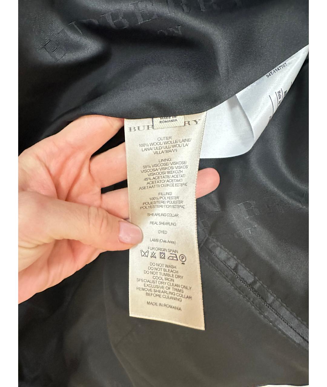 BURBERRY Синее вискозное пальто, фото 6