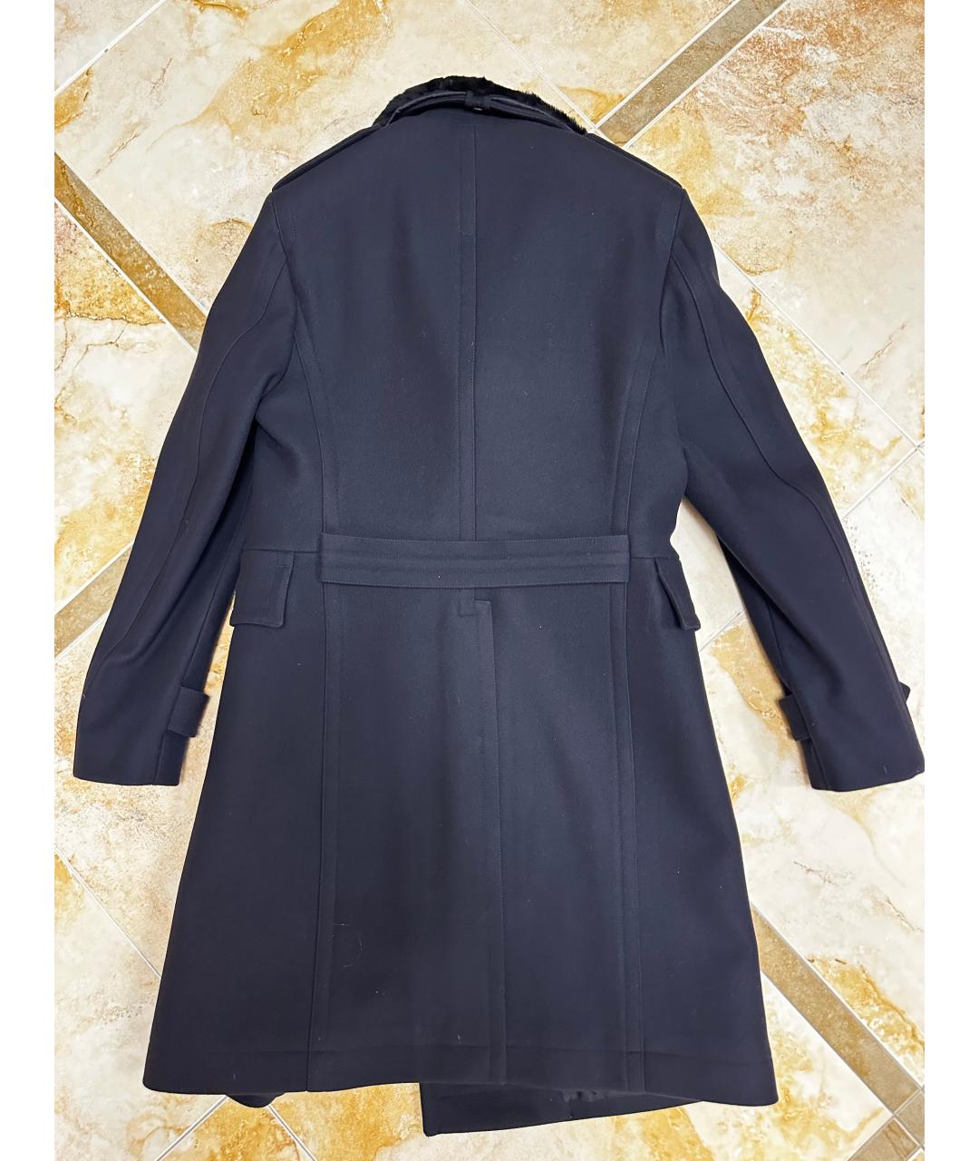 BURBERRY Синее вискозное пальто, фото 2