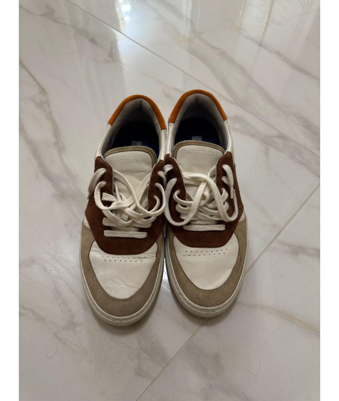 JACOB COHEN Бежевые замшевые низкие кроссовки / кеды, фото 2