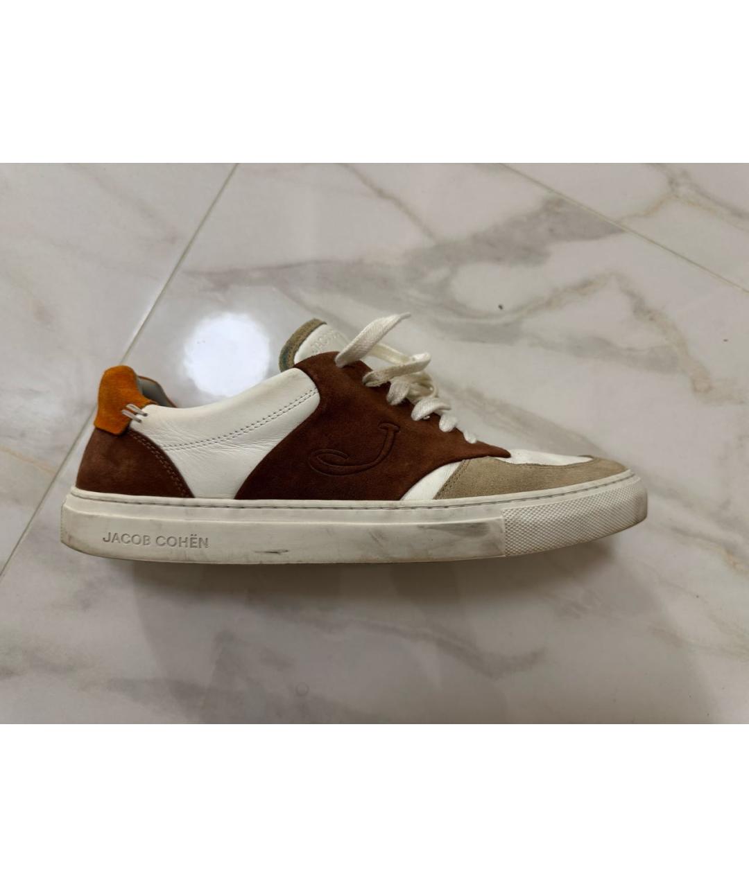 JACOB COHEN Бежевые замшевые низкие кроссовки / кеды, фото 7