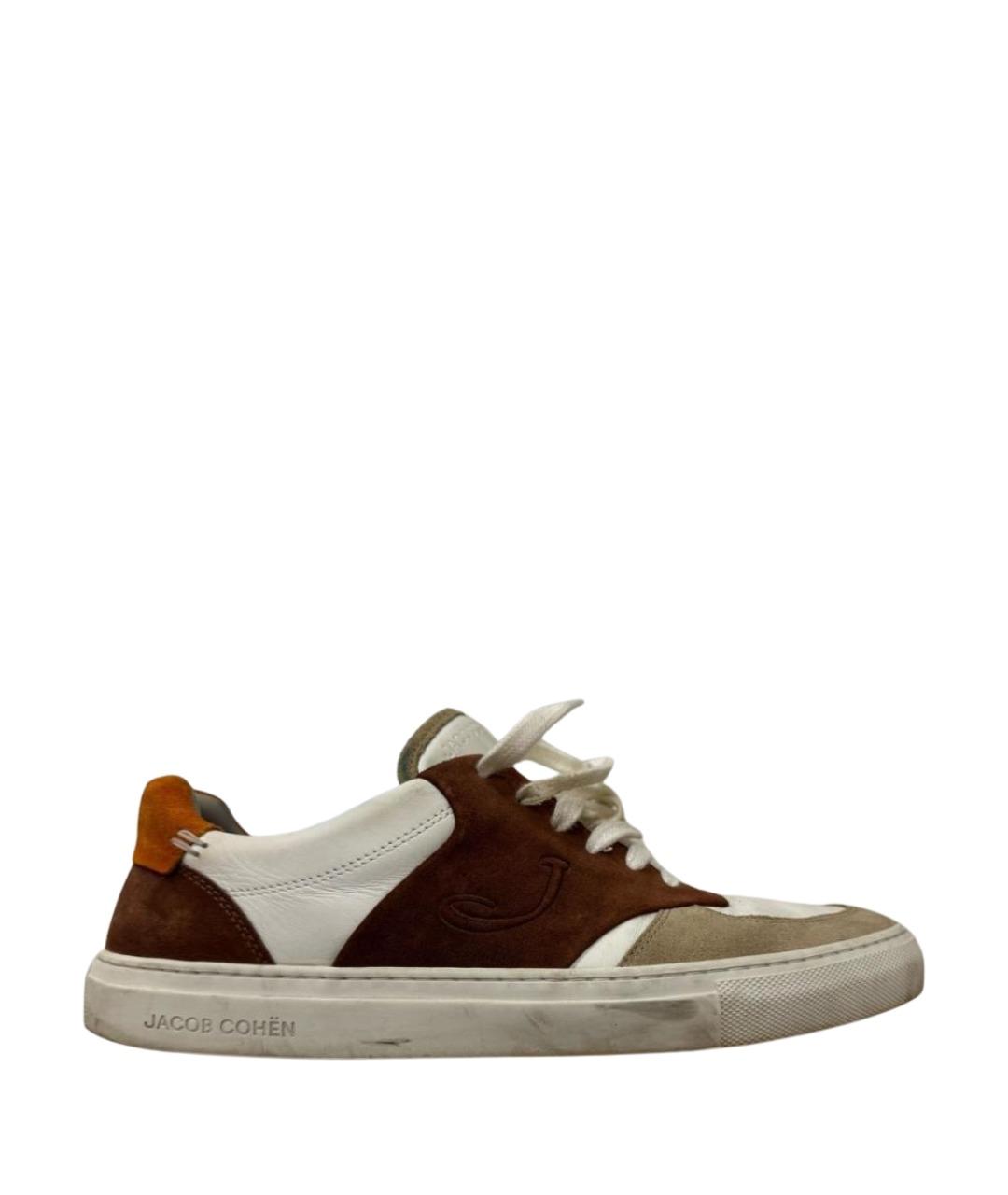 JACOB COHEN Бежевые замшевые низкие кроссовки / кеды, фото 1