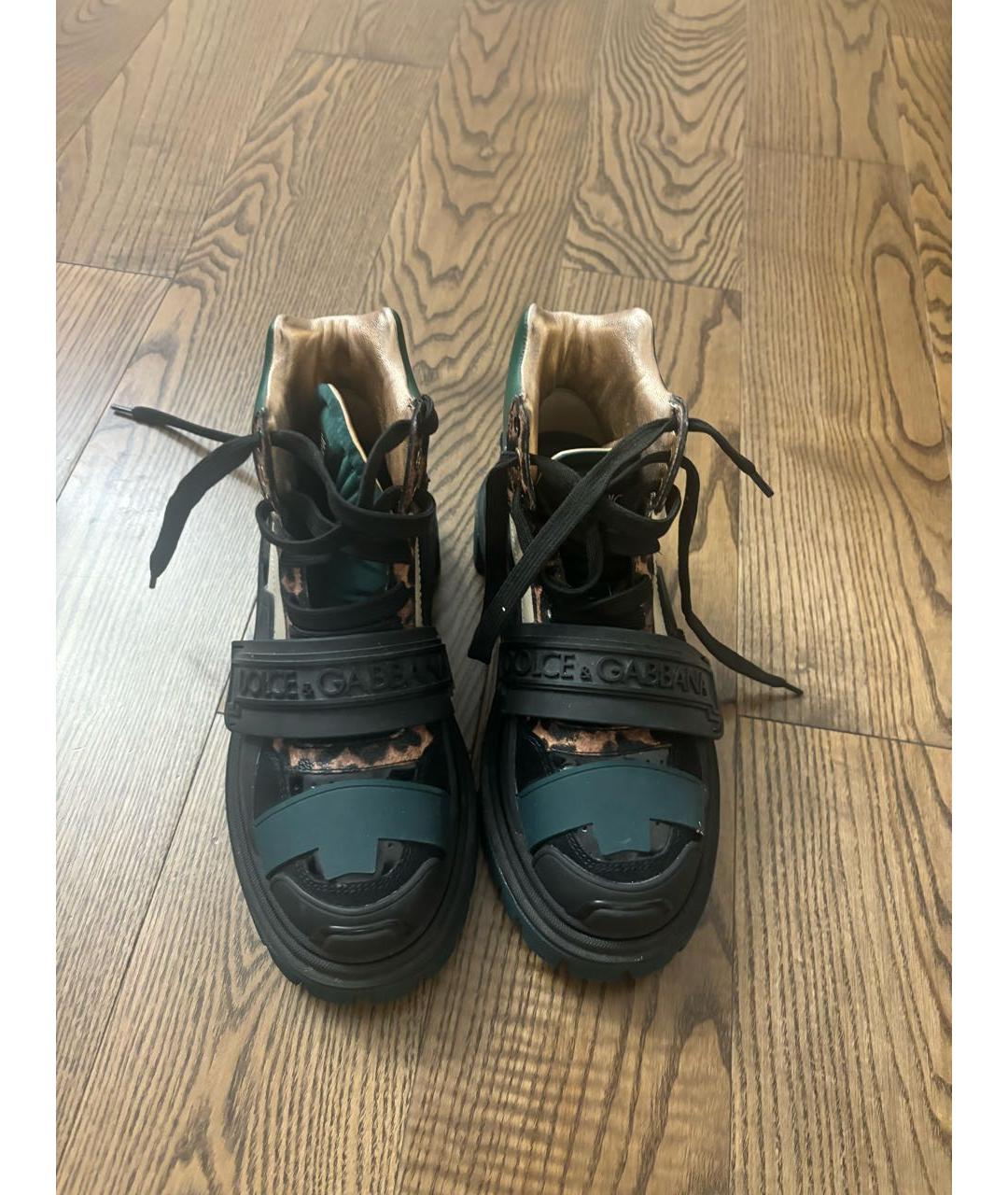 DOLCE&GABBANA Черные кожаные ботинки, фото 3