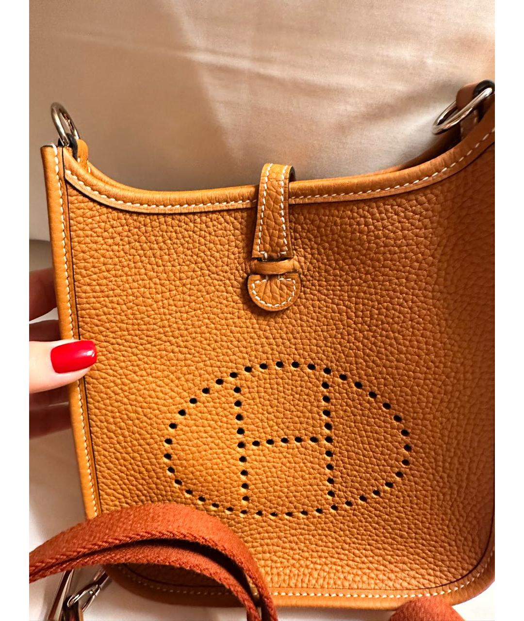 HERMES Коричневая кожаная сумка через плечо, фото 2