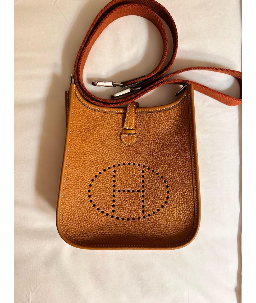 HERMES Коричневая кожаная сумка через плечо, фото 4