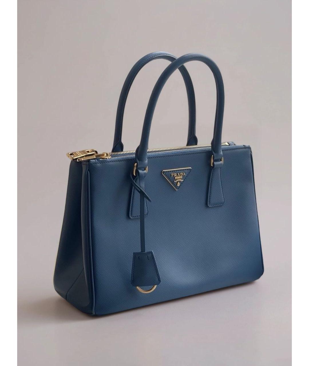 PRADA Синяя кожаная сумка с короткими ручками, фото 2
