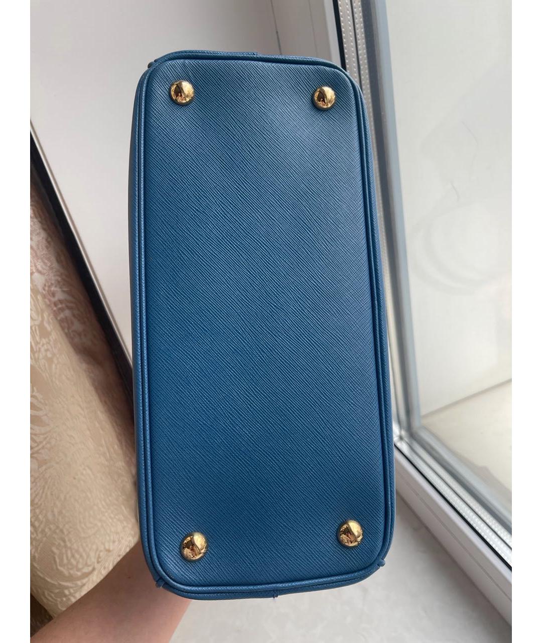 PRADA Синяя кожаная сумка с короткими ручками, фото 7