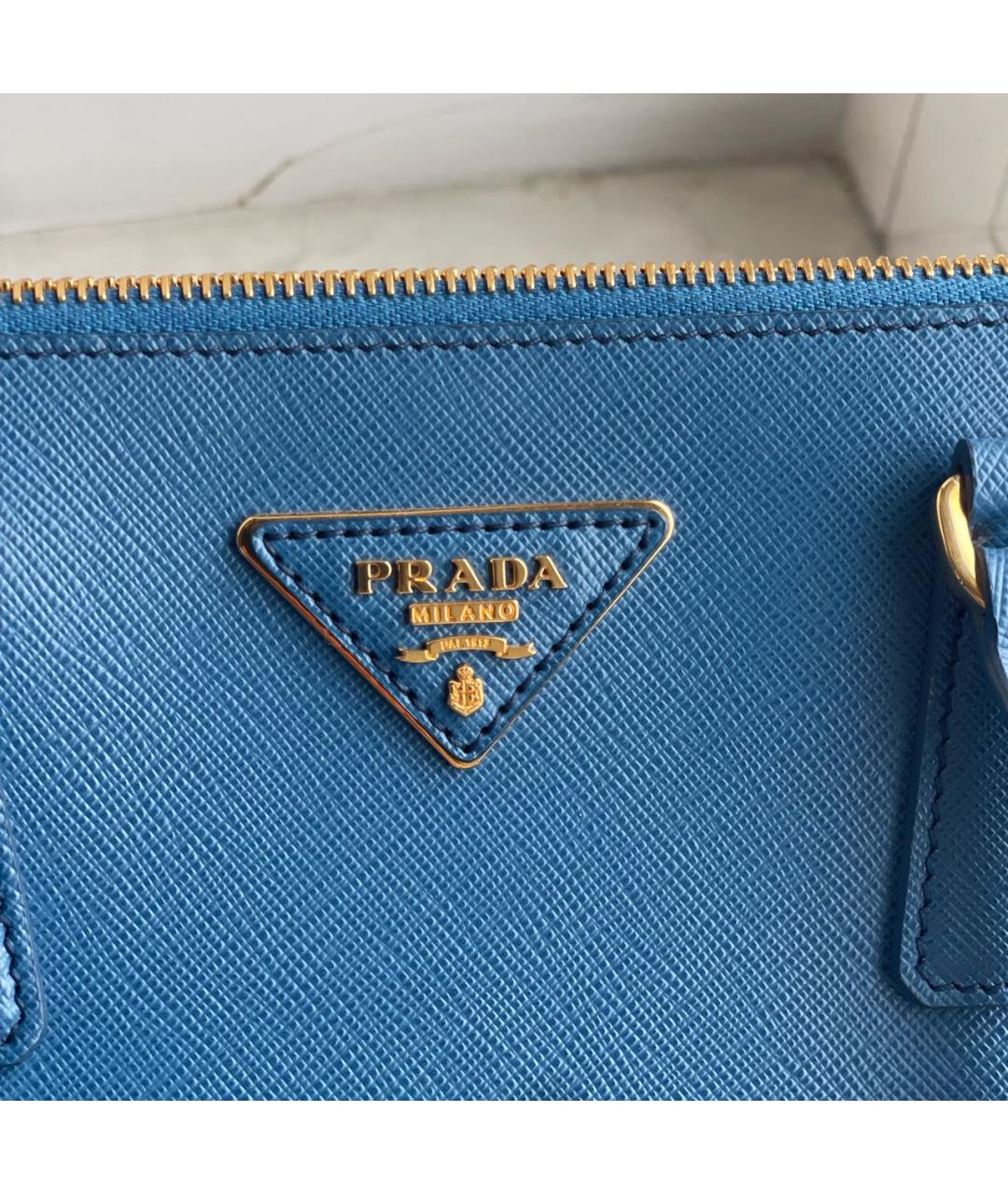 PRADA Синяя кожаная сумка с короткими ручками, фото 8