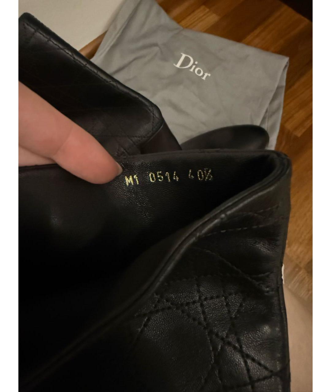 CHRISTIAN DIOR Черные кожаные сапоги, фото 5