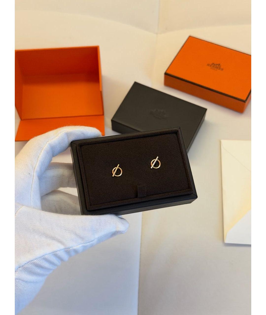 HERMES Золотые серьги из розового золота, фото 2