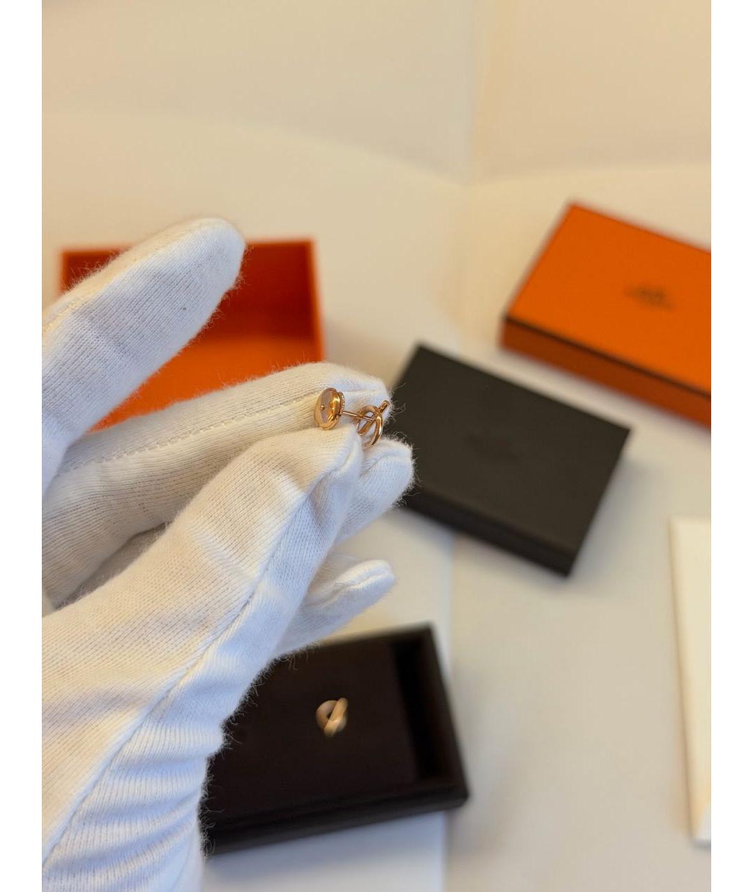 HERMES Золотые серьги из розового золота, фото 5