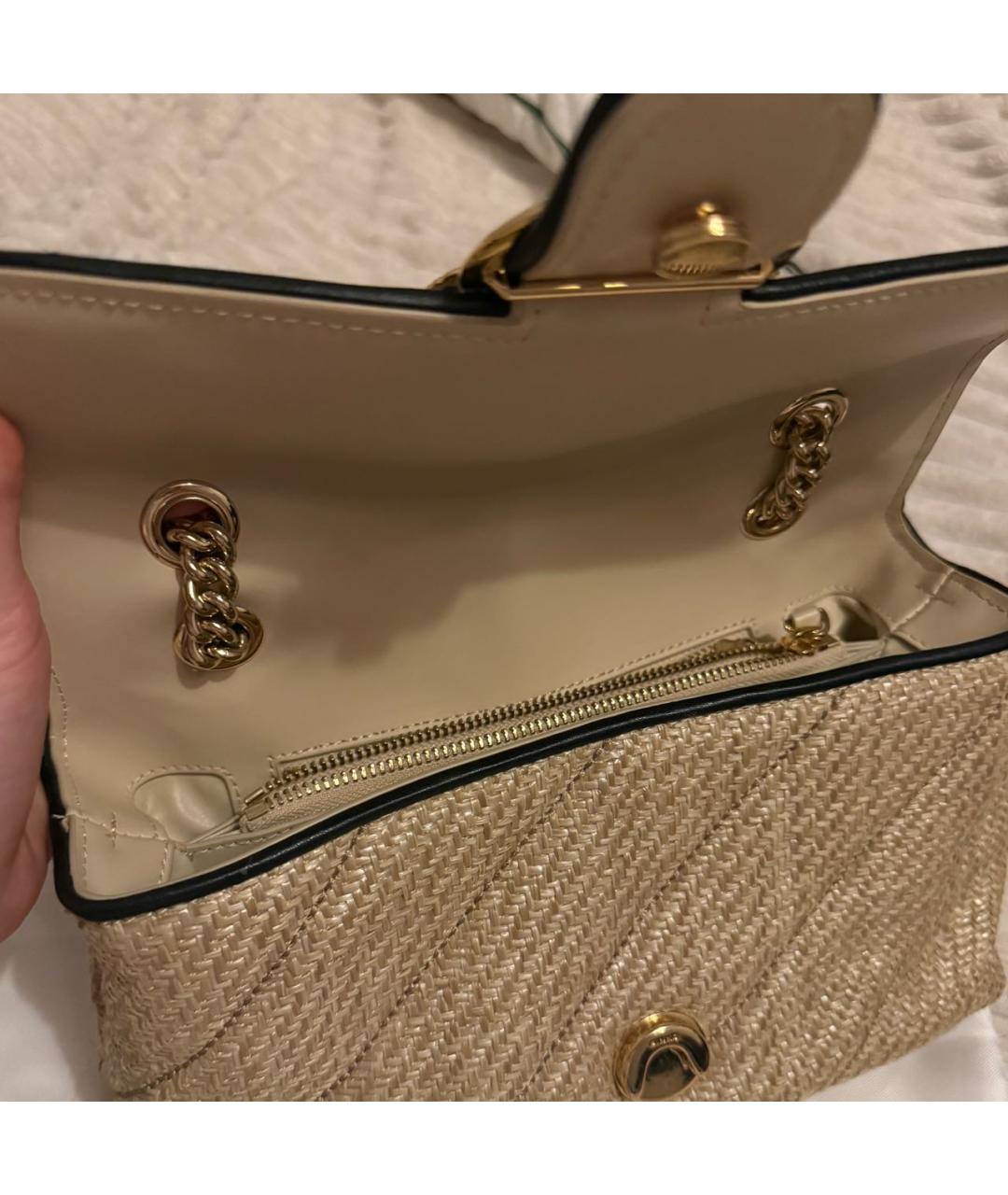 PINKO Бежевая пелетеная сумка через плечо, фото 3