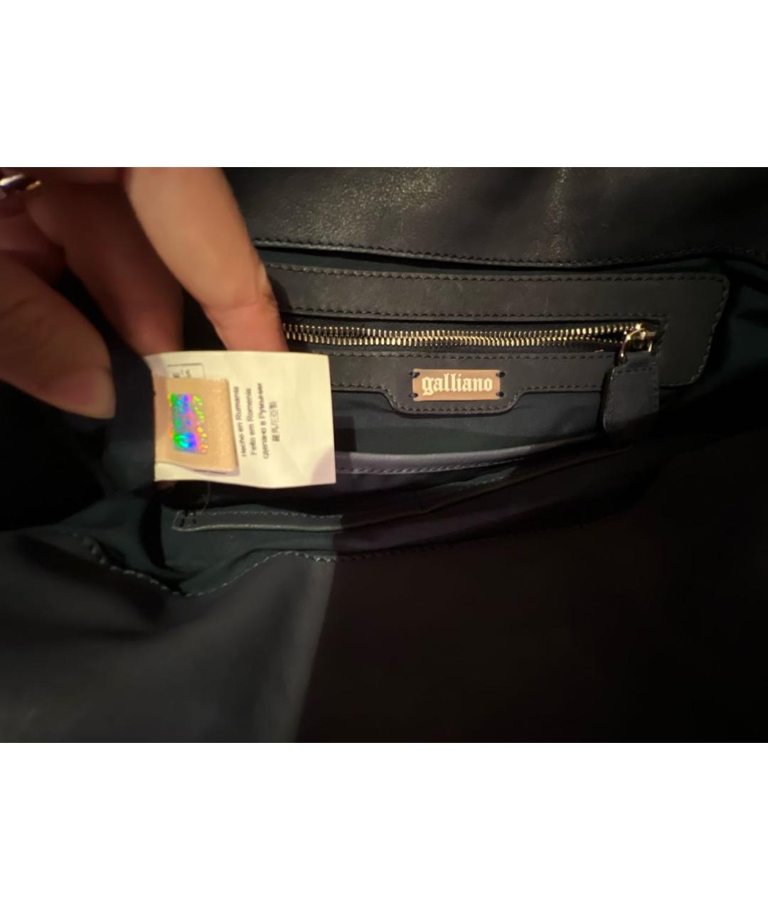 JOHN GALLIANO Бирюзовая сумка с короткими ручками, фото 5