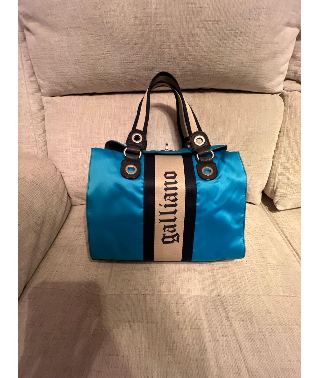 JOHN GALLIANO Бирюзовая сумка с короткими ручками, фото 8