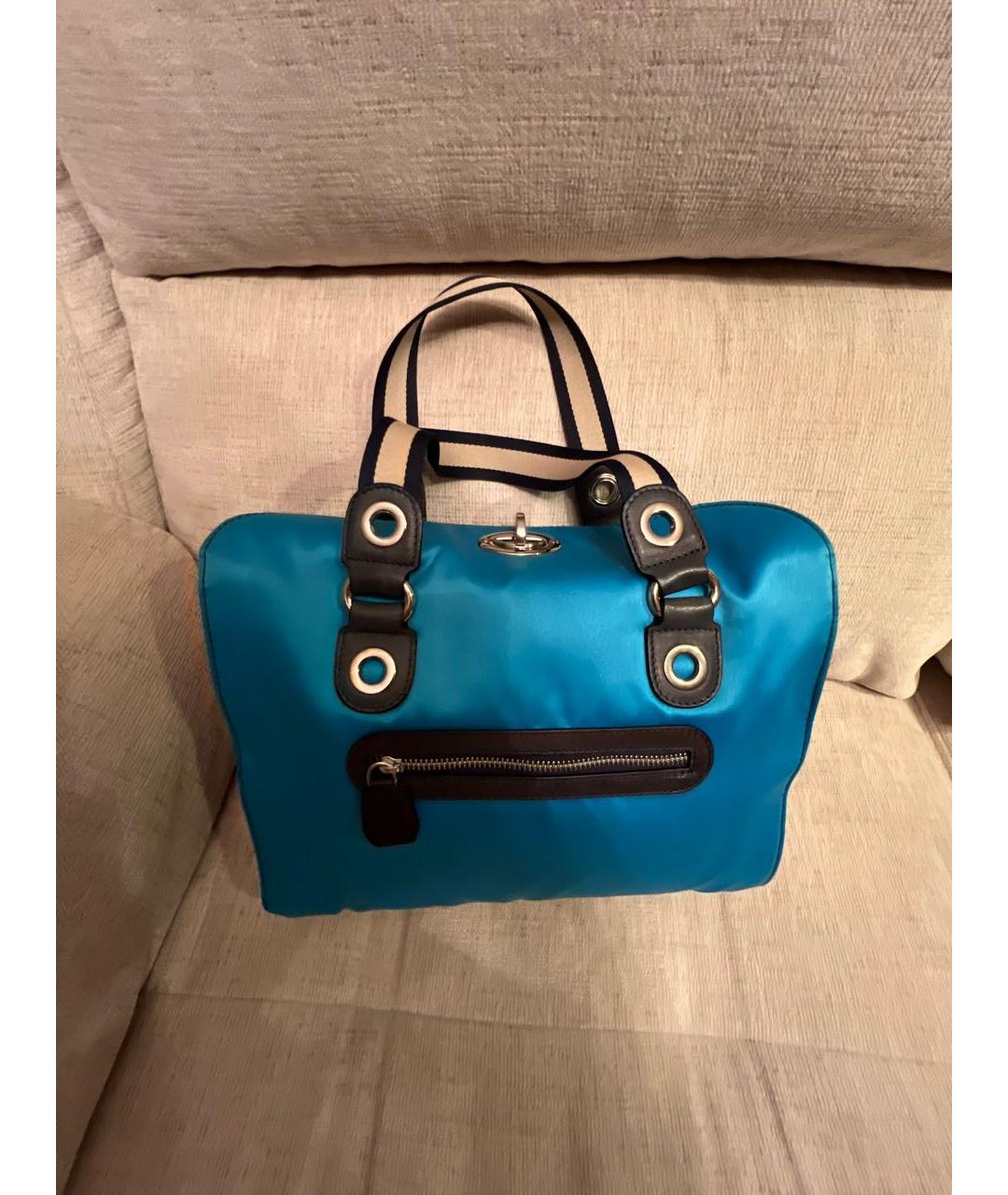 JOHN GALLIANO Бирюзовая сумка с короткими ручками, фото 6