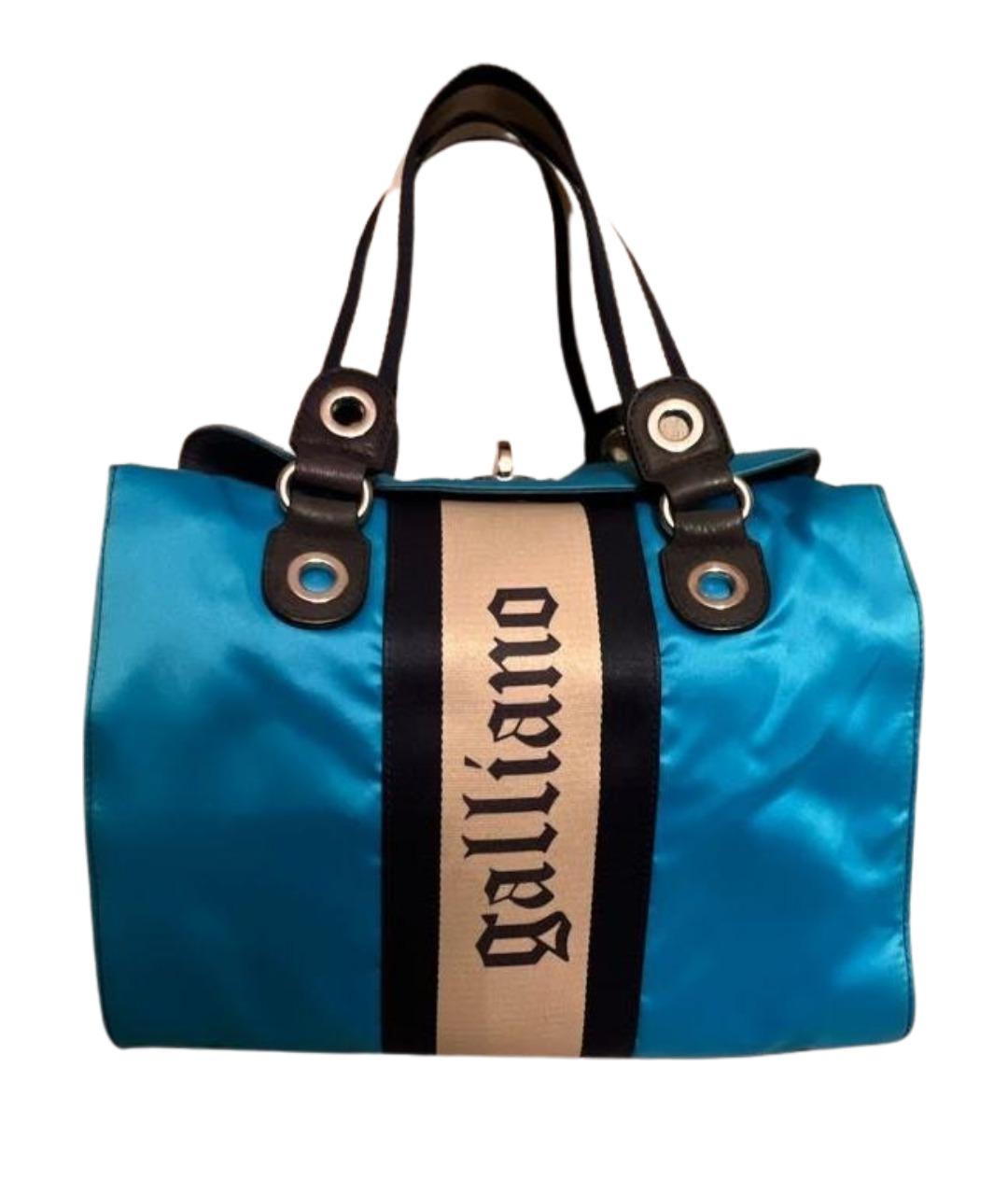 JOHN GALLIANO Бирюзовая сумка с короткими ручками, фото 1