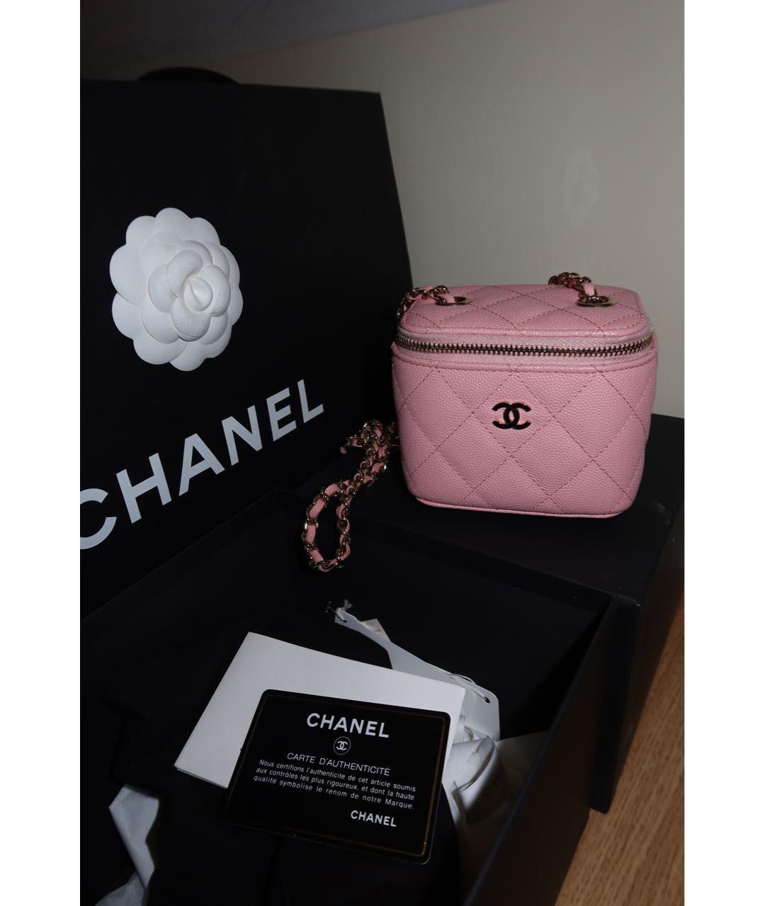 CHANEL Розовая кожаная сумка через плечо, фото 6
