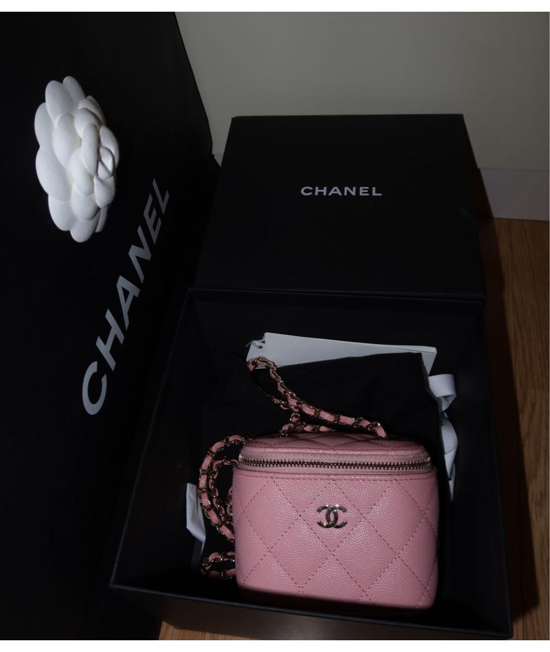 CHANEL Розовая кожаная сумка через плечо, фото 5