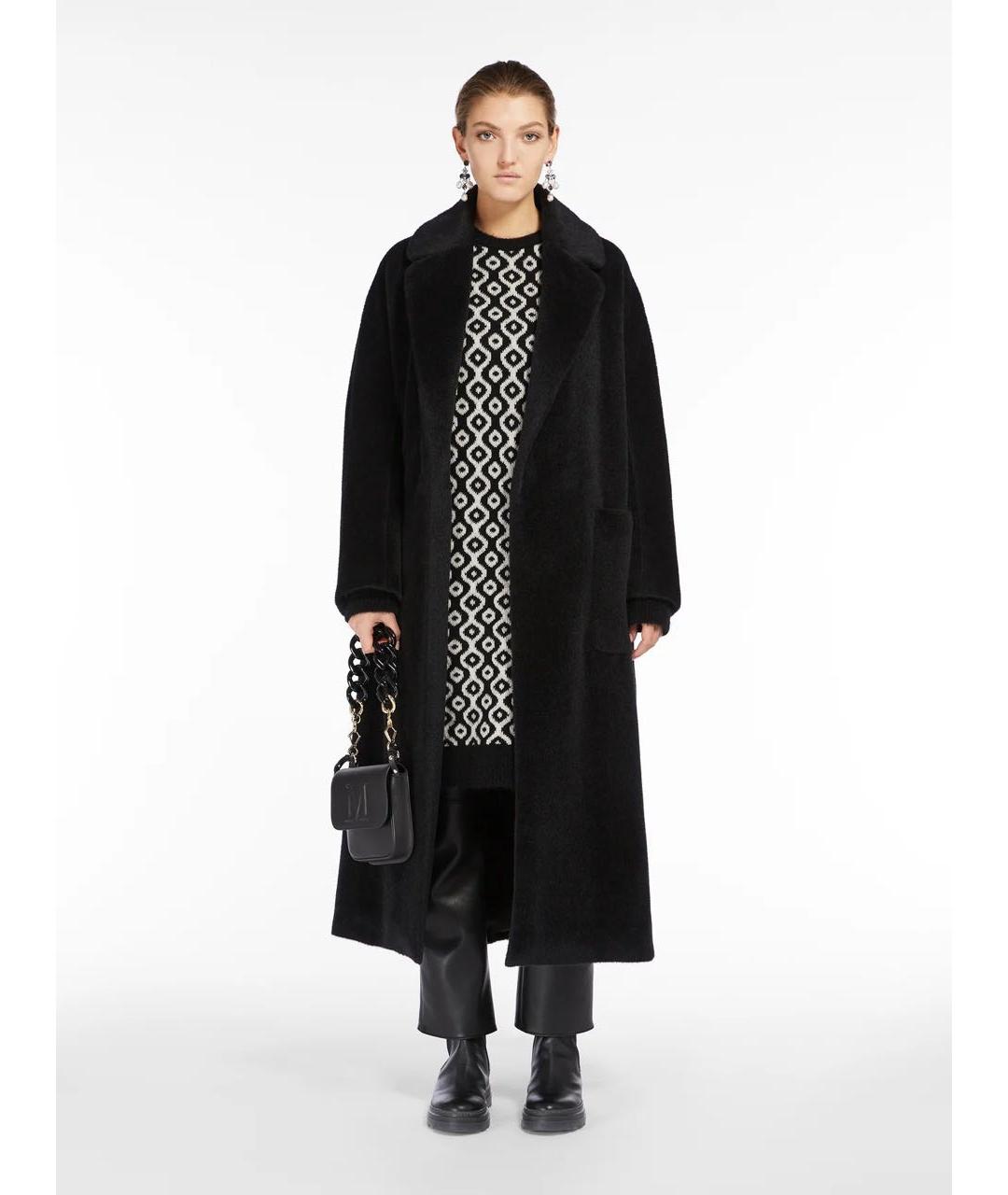 'S MAX MARA Черное шелковое повседневное платье, фото 3