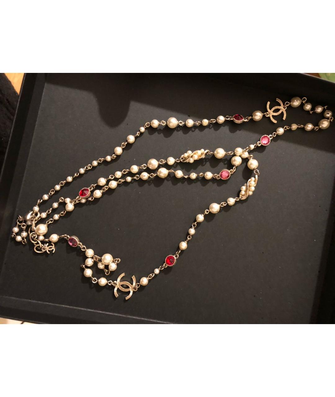 CHANEL Белое металлическое колье, фото 2