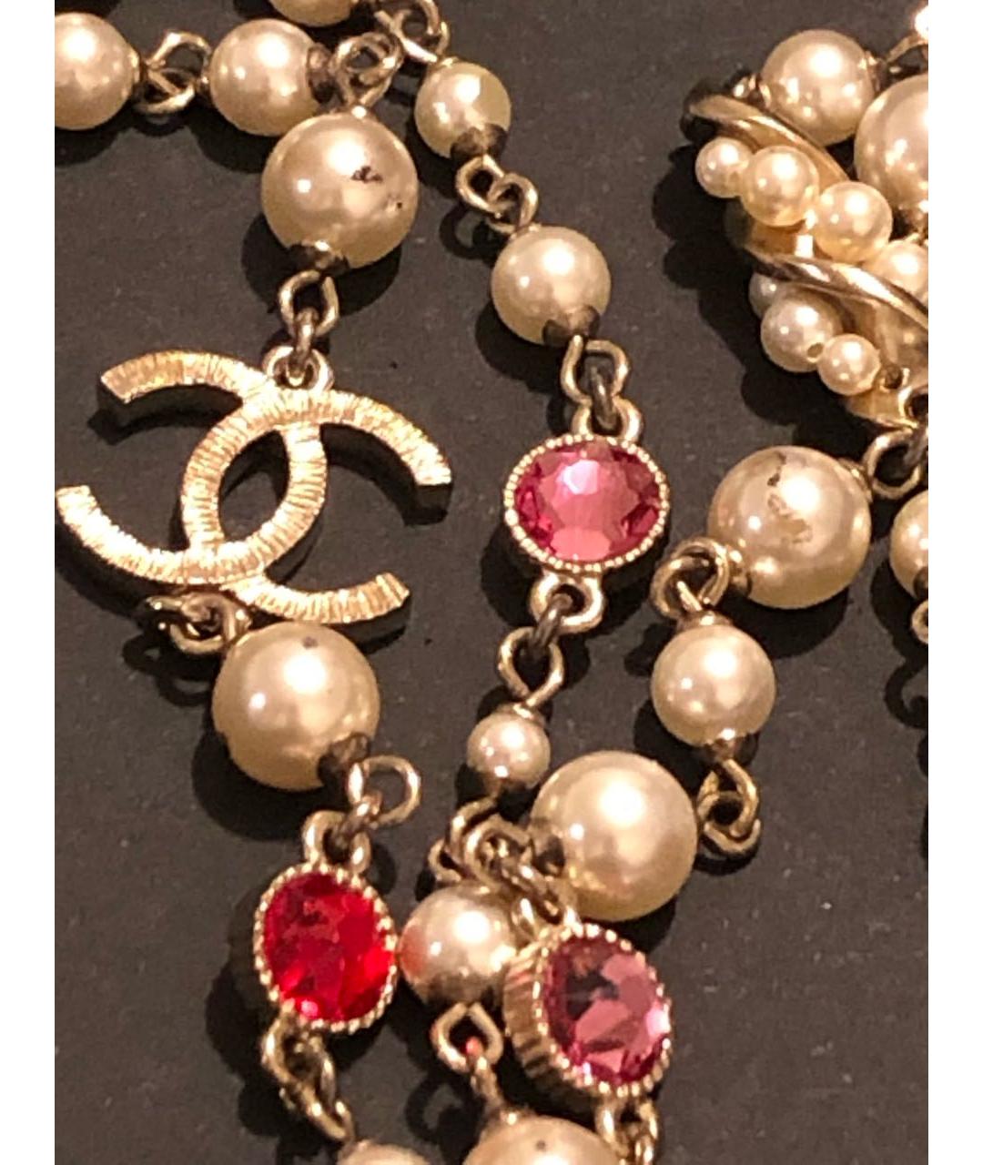 CHANEL Белое металлическое колье, фото 3