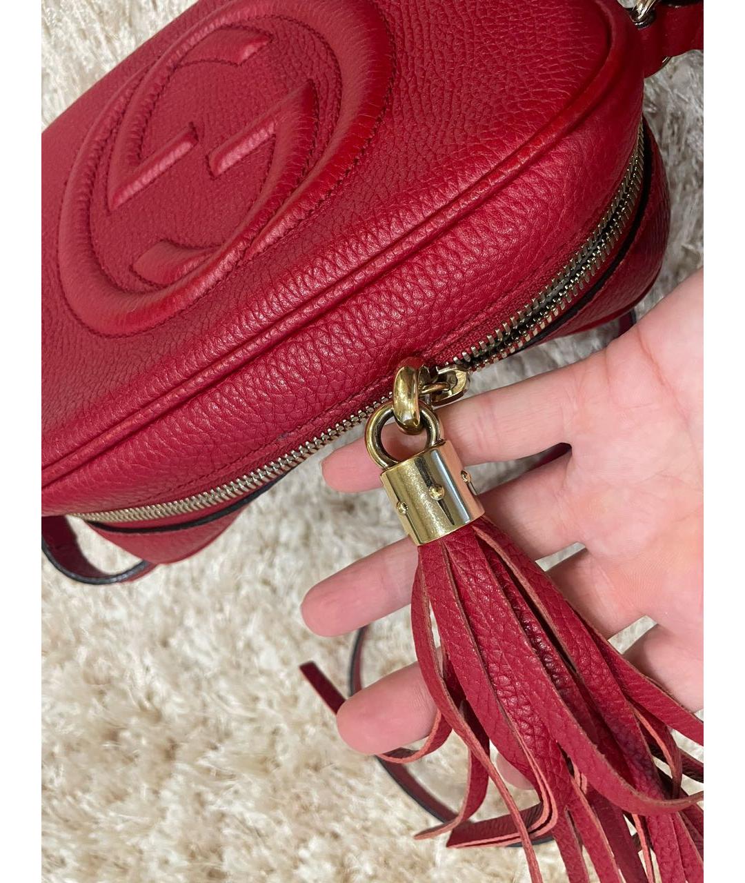 GUCCI Красная кожаная сумка через плечо, фото 3