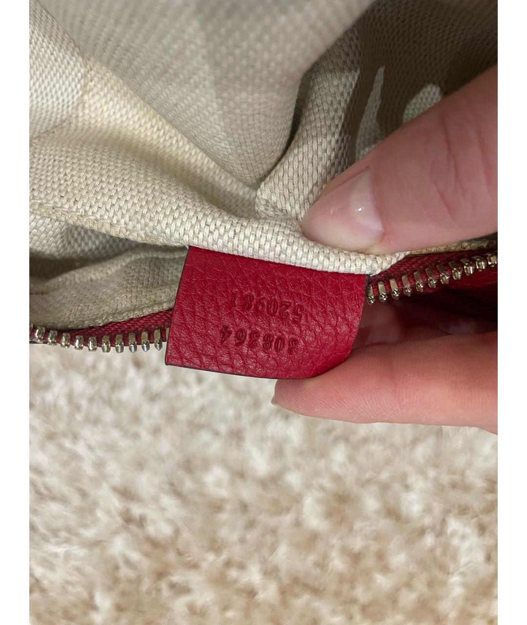 GUCCI Красная кожаная сумка через плечо, фото 4