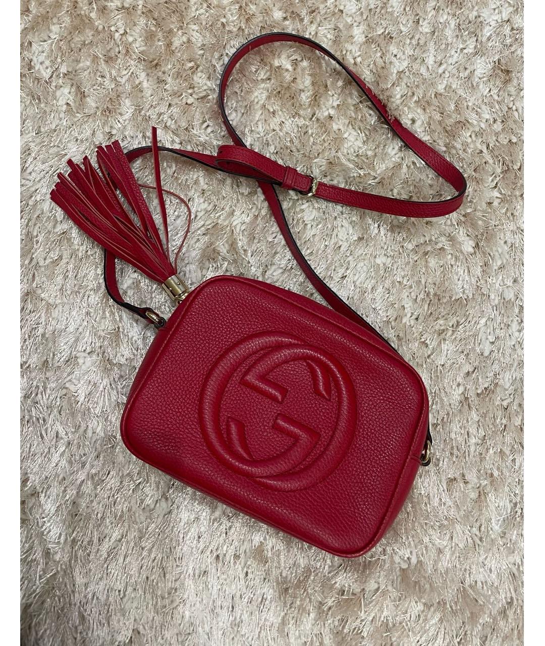 GUCCI Красная кожаная сумка через плечо, фото 2