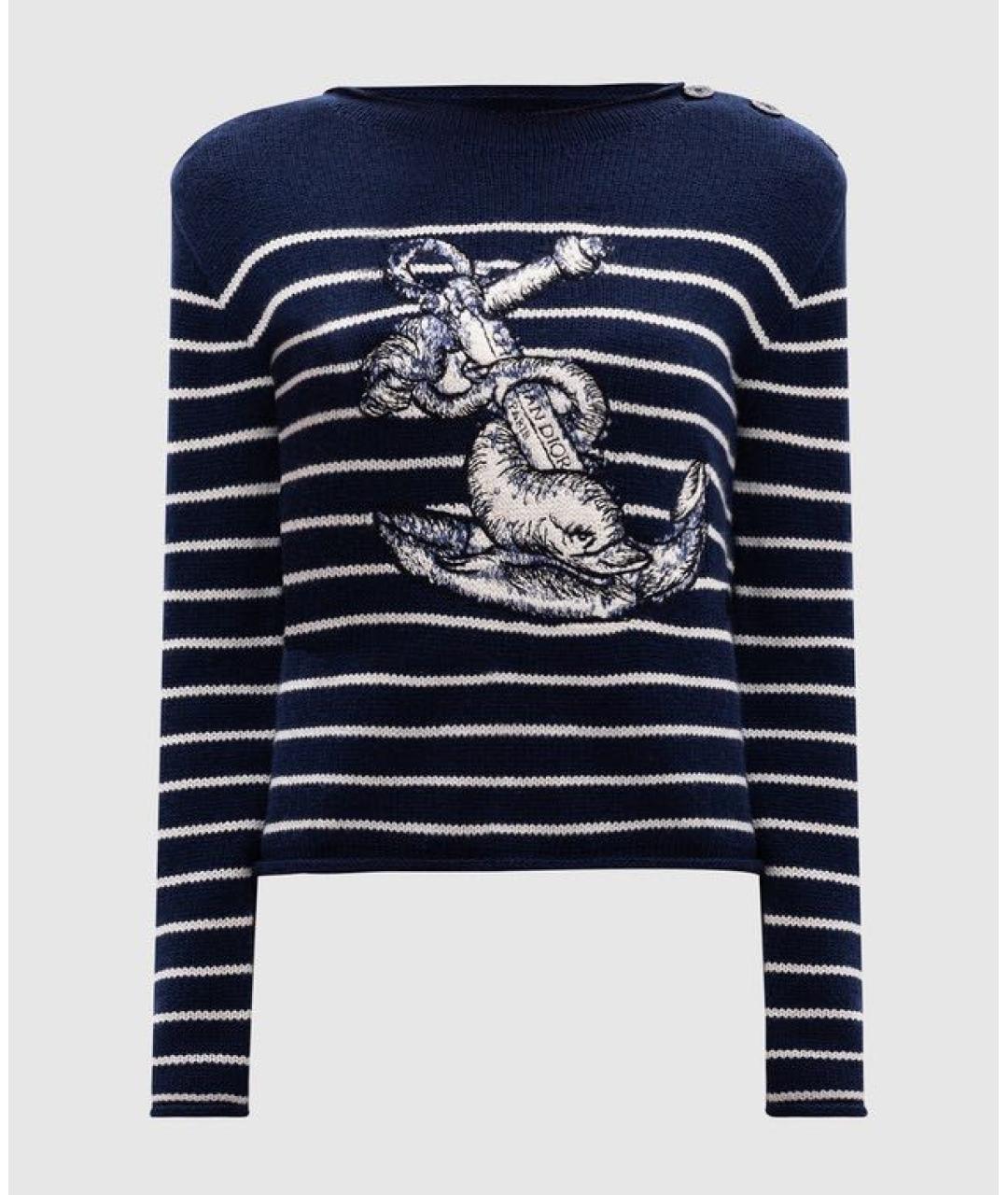 CHRISTIAN DIOR Темно-синий кашемировый джемпер / свитер, фото 5