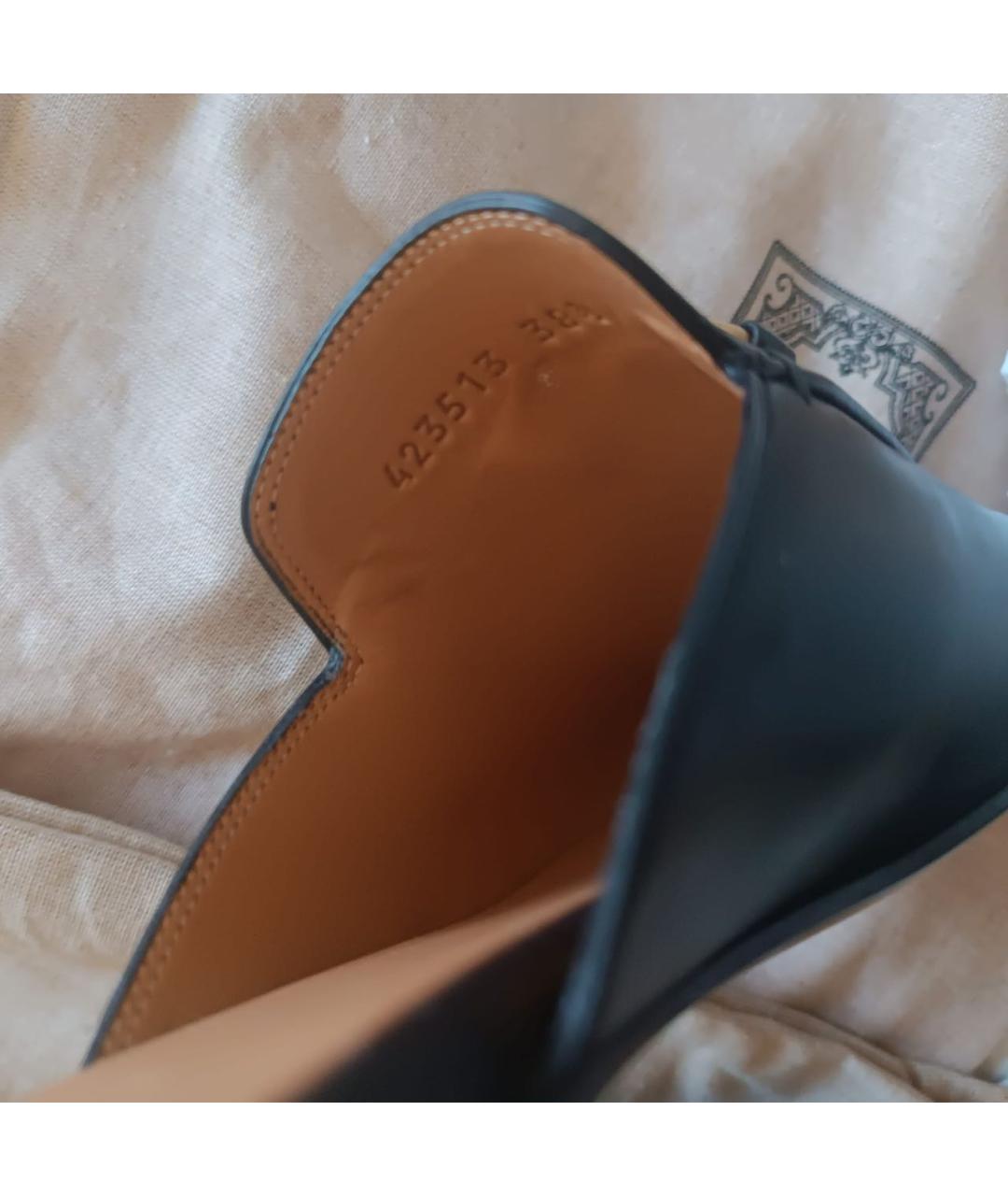 GUCCI Черные кожаные мюли, фото 5